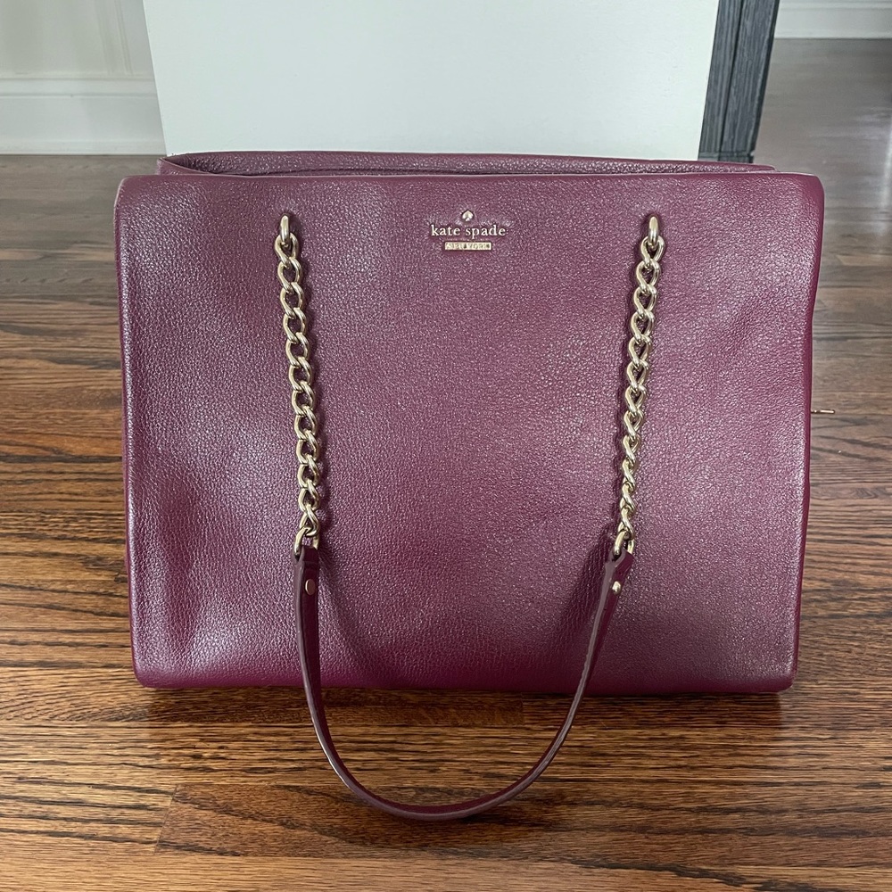 Kate Spade Maroon Tote Bag